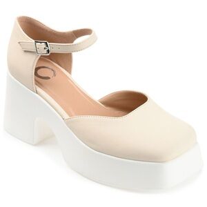 Women's Cream Journey Platform Mary Jane Shoes 8.5